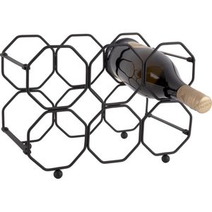 Present Time - Inklapbaar wijnrek 'Honeycomb' - Zwart