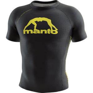 Manto - Grappling Rashguard met korte mouwen - MMA / BJJ Compression Shirt - Alpha Black - Zwart - Maat XL