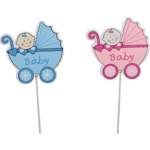 Bijstekers Geboorte Baby 4x Blauw en 4x Roze