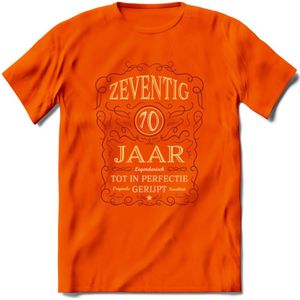 70 Jaar Legendarisch Gerijpt T-Shirt | Bordeauxrood - Ivoor | Grappig Verjaardag Cadeau | Dames - Heren | - Oranje - 3XL