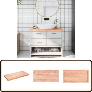vidaXL Wastafelblad 100x50 cm Massief Eikenhout Wastafelblad - Eikenhouten Wastafel - Keukenblad - Badkamermeubel - Design Wastafel