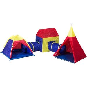Kinder speeltent met speeltunnel - tipi - tent - huisje