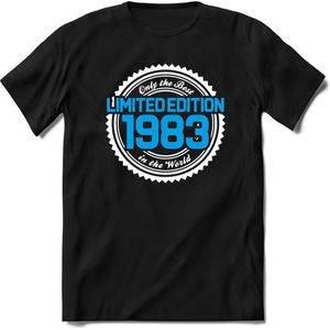1983 Limited Edition | Feest Kado T-Shirt Heren - Dames | Wit - Blauw | Perfect Verjaardag Cadeau Shirt | Grappige Spreuken - Zinnen - Teksten | Maat 3XL