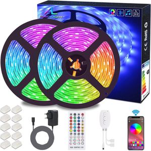 Waterdicht LEDstrip 10 m RGB 5050 met Bluetooth Controller en Afstandsbediening - Perfect voor Huis en Tuin