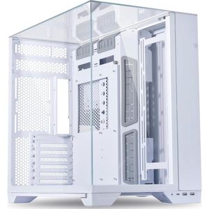 PC-behuizing met 3-zijdige glaspanelen en drievoudige radiatorondersteuning - wit