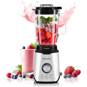 ZEEGMA Grand Vitamine - Power Blender - 1600W - 1.75L -  10 Standen - 3 Snelheden - RVS - ICE CRUSHER