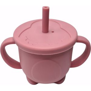 Rietjesbeker - Drinkerbeker - Antilek beker - Sippy cup - Baby - Peuter - 150ML - Rose