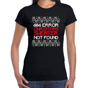 Bellatio Decorations Fout Kerst T-shirt 404 error - shirt - dames - zwart M