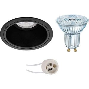LED Spot Set - LEDVANCE Parathom PAR16 940 36D - Pragmi Minko Pro - GU10 Fitting - Dimbaar - Inbouw Rond - Mat Zwart - 3.4W - Natuurlijk Wit 4000K - Verdiept - Ø90mm