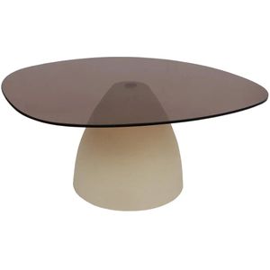 Brix - Salontafel Mylon - Beige - Glas - 86 cm