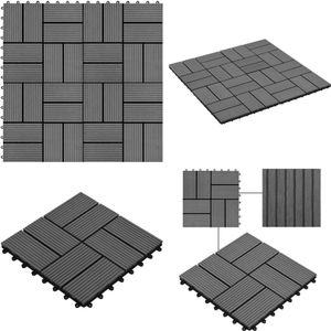 vidaXL Terrastegels 30x30 cm 1 m² HKC grijs 11 st - Terrastegel - Terrastegels - Terras Tegel - Terras Tegels