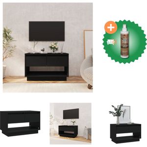 vidaXL Tv-meubel 70x41x44 cm spaanplaat zwart - Kast - Inclusief Houtreiniger en verfrisser