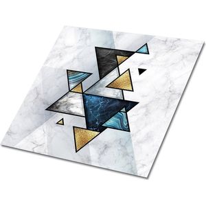 Tulup PVC Tegels - Abstracte Marmeren Driehoeken Vinyl Tegels - 30 cm x 30 cm - Veelkleurig Zelfklevende PVC Tegels - Verpakking van 9 stuks - Zelfklevende Vinyl Tegels - Geometrisch Plaktegels - Vinyl Vloer Tegels - Plaktegels keuken en Badkamer