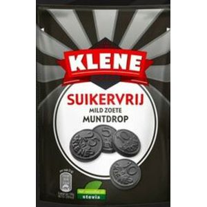 Klene Muntdrop - mild zoet - suikervrij - 100g x 12