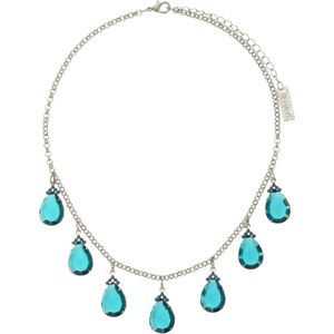 Behave Ketting met blauwe druppelvormige hangers