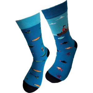 Verjaardag cadeau - Vissen sokken - Vis sokken - vrolijke sokken - valentijn cadeau - aparte sokken - grappige sokken - leuke dames en heren sokken - moederdag – vaderdag – kerst cadeau - Socks waar je Happy van wordt - Maat 42-47