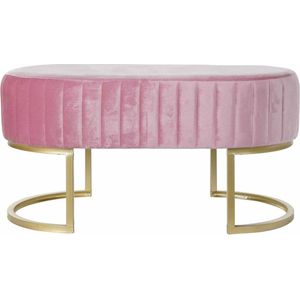 Kruk DKD Home Decor GTY-IG Roze Gouden Metaal Fluweel (90 x 50 x 45 cm)