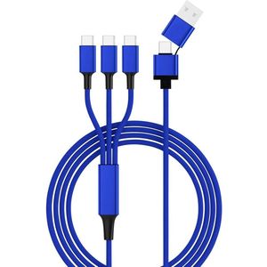 Smrter USB-laadkabel USB 2.0 USB-A stekker, USB-C stekker, USB-C stekker, USB-C stekker 1.20 m Blauw SMRTER_TRIO_C_NB