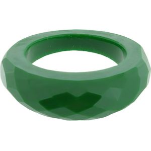 Behave - Ring - Facettenring Kunststof Groen – Trendy Acryl Ring – Lichtgewicht & Stijlvol – Nikkelvrij