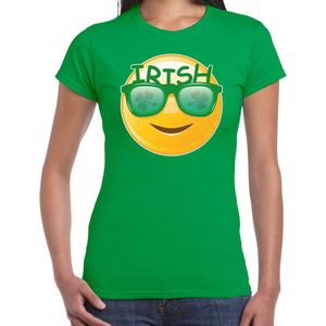 St. Patricks Day T-shirt Groen Voor Dames - Irish Emoticon - Ierse Feest Kleding / Outfit / Kostuum XXL