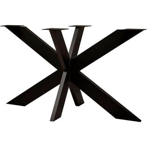 Zwarte stalen matrix tafelpoot hoogte 72 cm en breedte 140 cm (koker 10 x 3)