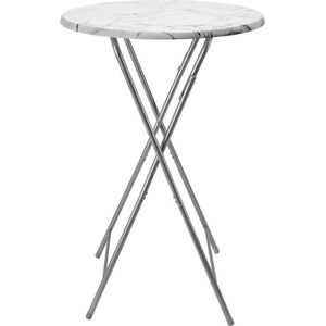 Casaria Statafel Inklapbaar - 60x110cm Metaal MDF Marmerlook - Wit