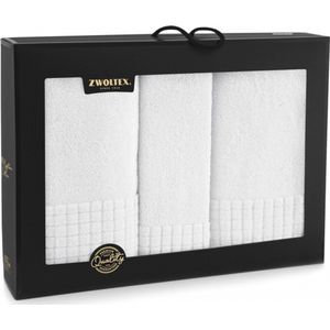 Luxe zelfreinigende  handdoeken set in luxe cadeauverpakking - 3-delig - Antibacterial+ Technologie - 100% Egyptisch katoen - Wit