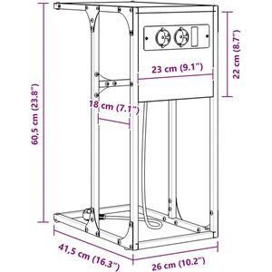 vidaXL - Nachtkastje - Sonoma - Eiken - Bewerkt Hout - 41.5 x 26 x 60.5 cm