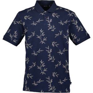 Blue Seven heren poloshirt - polo heren korte mouw - 321165 - navy print - maat L