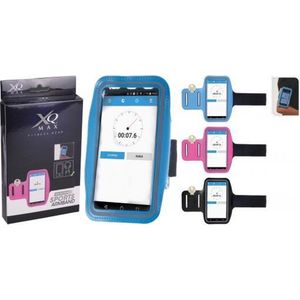 Sport / Hardloop armband – Voor iPhone XS / XR / X / 8 / 7 / 6S / 6 – Samsung Galaxy S3 / S4 / S5 / S6 / S7 / S8 / S9 / S10 - Verstelbaar – Draaibaar - Makkelijk met Oordopjes / Koptelefoon - Joggen , Fietsen , Sportschool etc. – BLAUW