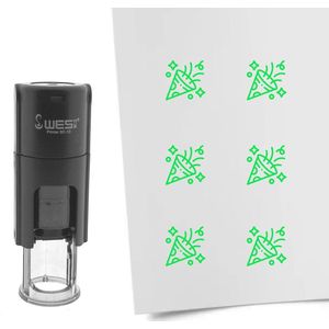 CombiCraft Stempel confetti 10mm rond groene inkt - per 1 stuk