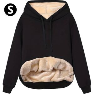 Nivard Hoodie Deken - Warme Trui Dames - Truien Dames - Fleece Trui - Winter - Wollen Trui Dames - Deken Met Mouwen - Hoodie Blanket - Zwart - Maat S