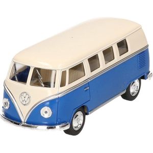 Miniatuur Model Auto Volkswagen T1 Two-tone Blauw/Wit 13,5 cm - Speelgoed Auto's