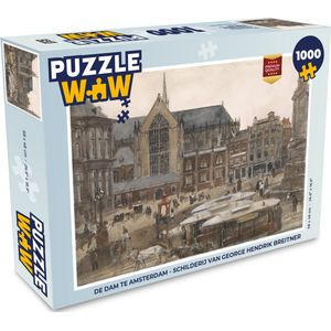 Puzzel De Dam te Amsterdam - Schilderij van George Hendrik Breitner - Legpuzzel - Puzzel 1000 stukjes volwassenen