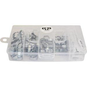 Set van 2 oorklemmen - 120-delig assortimentsdoos - slangklemmen kabelklemmen buisklemmen