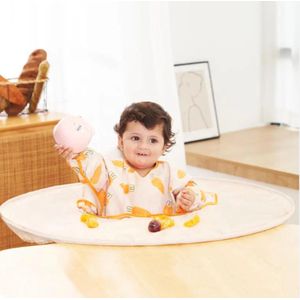 Dr. Infant® knoeimat- slab met mouwen- eetblad - knoeimat voor baby- slabbetje met lange mouwen kind- eetblad set- short
