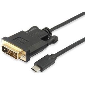 Equip 133468 video kabel adapter 1,8 m USB Type-C DVI-D Zwart
