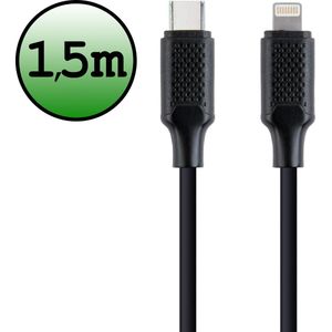USB C Lader Kabel Geschikt voor iPhone - USB C naar Lightning Kabel - Lightning USB Kabel - 1.5 meter - Zwart