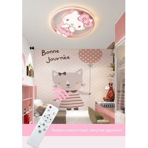 Hello Kitty Leuke Led plafondlamp Kinderkamer dimbaar met afstandsbediening.