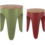 Leitmotiv - Kruk Set Double Funky - Army green & red ochre
