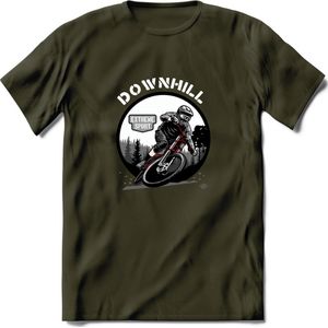 Downhill T-Shirt | Mountainbike Fiets Kleding | Dames / Heren / Unisex MTB shirt | Grappig Verjaardag Cadeau | Maat S