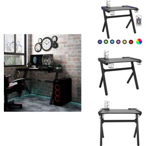 vidaXL Led-gamingbureau - Led-gamingbureaus - Gamingbureau - Gamingbureaus - Gamingbureau met Y-vormige poten LED 110x60x75 cm zwart