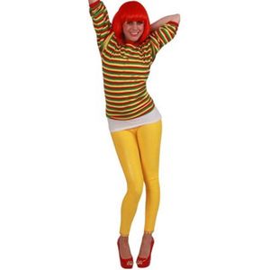 Shirt lange mouw rood / geel / groen unisex mt. XL (valt klein)- Carnaval Themafeest Party Thema Dorus
