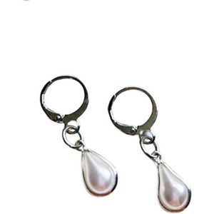 2 Love it Pure - Oorbellen - Oorhangers - Stainless steel - 3 x 1.2 cm - Wit - Zilverkleurig