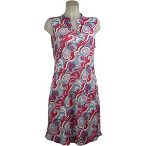 Angelle Milan – Travelkleding voor dames – Mouwloze Roze/Blauwe Jurk – Ademend – Kreukherstellend �– Duurzame jurk - In 5 maten - Maat XL