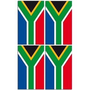 2x Vlaggenlijnen Zuid-Afrika - Zuid-Afrikaanse vlag - Landen thema feestversiering/decoratie