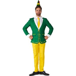 Suitmeister Elf Kostuum - Mannen Pak - Groen & Geel - Carnaval - Maat M