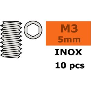 Revtec - Stelschroef - Binnenzeskant - M3X5 - Inox - 10 st