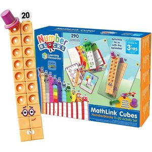 Learning Resources MathLink Cubes Nummerblokken 11-20 Activiteitenset, 30 nummerblokken Activiteiten gekoppeld aan tv-afleveringen, 155 nummerblokken MathLink Cubes