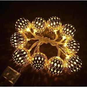Lichtketting 15 m 10 leds voor buiten - Marokkaanse kerstverlichting decoratie met batterij